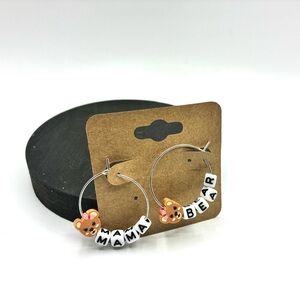 Mama Bear Beaded Hoop Earrings